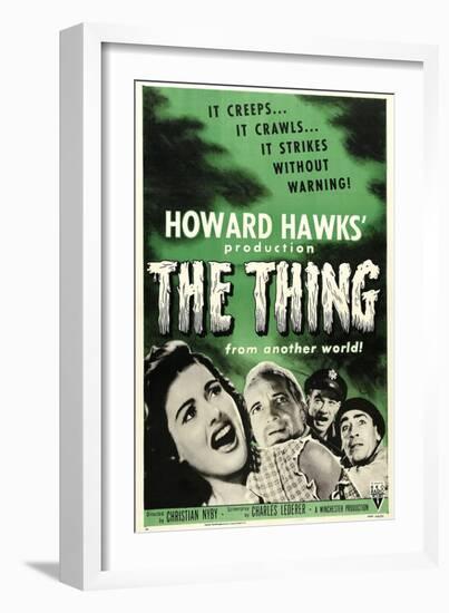 The Thing From Another World, From Left: Margaret Sheridan, Kenneth Tobey, 1951-null-Framed Art Print