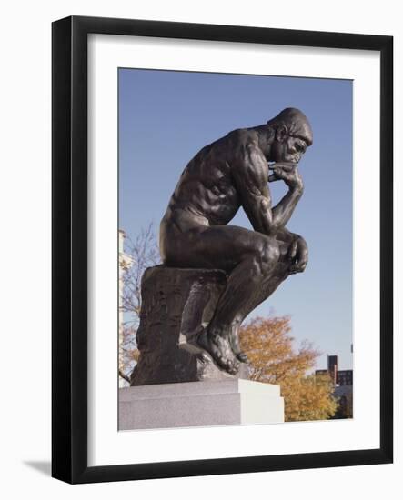 The Thinker, 1904 (Bronze)-Auguste Rodin-Framed Giclee Print