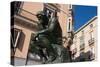 The Thinker Bronze Sculpture by Auguste Rodin 1840 to 1917 Calle Marques De Larios Malaga Costa Del-Auguste Rodin-Stretched Canvas