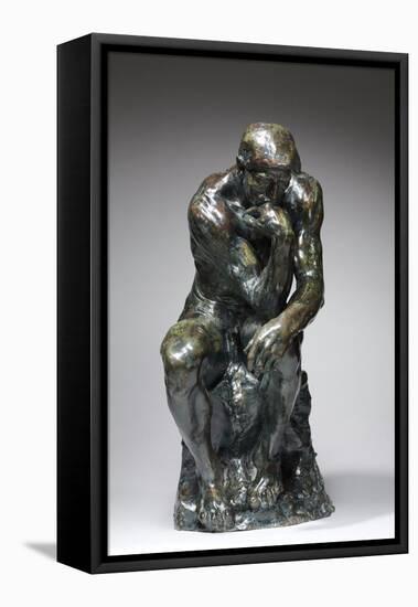 The Thinker, c.1880 (bronze)-Auguste Rodin-Framed Stretched Canvas