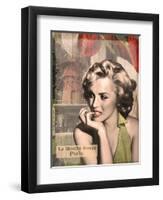 The Thinker Red Lips-Consani Chris-Framed Art Print