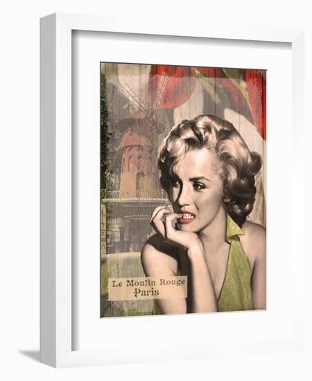 The Thinker Red Lips-Consani Chris-Framed Art Print