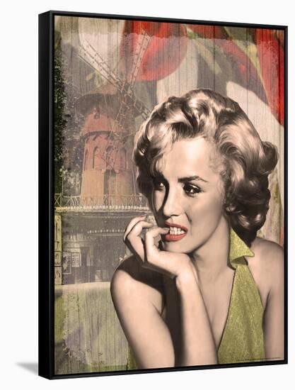 The Thinker Red Lips-Chris Consani-Framed Stretched Canvas