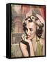 The Thinker Red Lips-Chris Consani-Framed Stretched Canvas