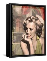 The Thinker Red Lips-Chris Consani-Framed Stretched Canvas