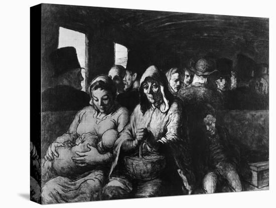 The Third Class Carriage, circa 1862-64-Honore Daumier-Stretched Canvas