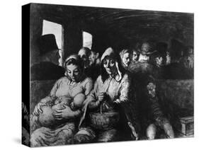 The Third Class Carriage, circa 1862-64-Honore Daumier-Stretched Canvas