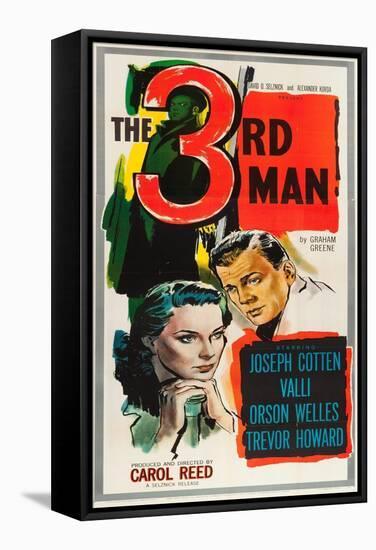 The Third Man, Alida Valli, Joseph Cotten on US poster art, 1949-null-Framed Stretched Canvas