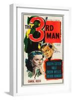 The Third Man, Alida Valli, Joseph Cotten on US poster art, 1949-null-Framed Premium Giclee Print