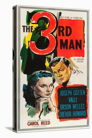 The Third Man, Alida Valli, Joseph Cotten on US poster art, 1949-null-Stretched Canvas