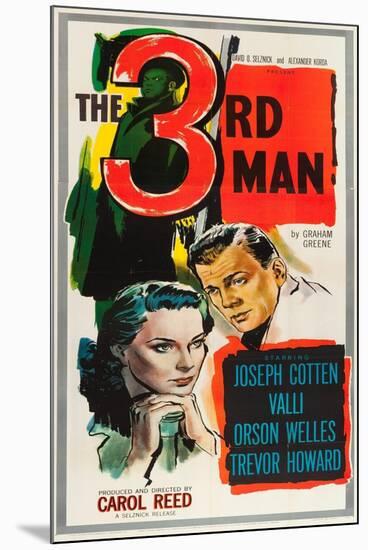 The Third Man, Alida Valli, Joseph Cotten on US poster art, 1949-null-Mounted Art Print