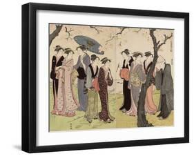 The Third Month (Sangatsu), from the Series Twelve Months in the South (Minami Juni Ko), C.1784-Torii Kiyonaga-Framed Giclee Print