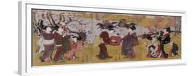 The Third Month, Triptych (From the Series Twelve Months by Two-Utagawa Toyohiro-Framed Giclee Print