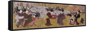 The Third Month, Triptych (From the Series Twelve Months by Two-Utagawa Toyohiro-Framed Stretched Canvas