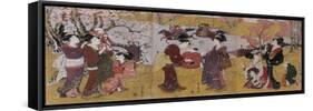 The Third Month, Triptych (From the Series Twelve Months by Two-Utagawa Toyohiro-Framed Stretched Canvas