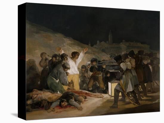 The Third of May 1808 in Madrid: The Executions on Principe Pio Hill, 1814.-Francisco de Goya y Lucientes-Stretched Canvas