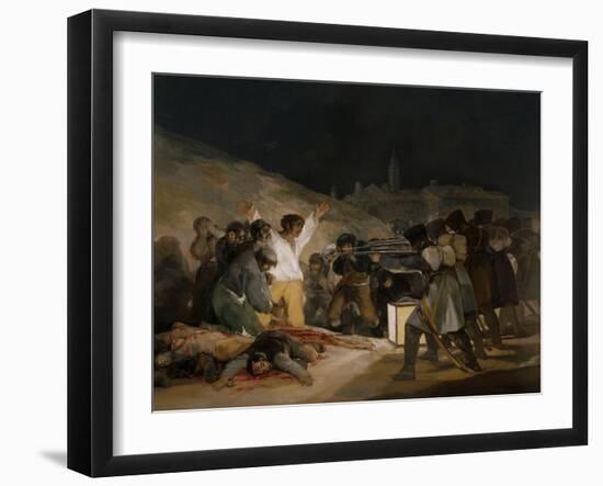 The Third of May 1808 in Madrid: The Executions on Principe Pio Hill, 1814.-Francisco de Goya y Lucientes-Framed Giclee Print