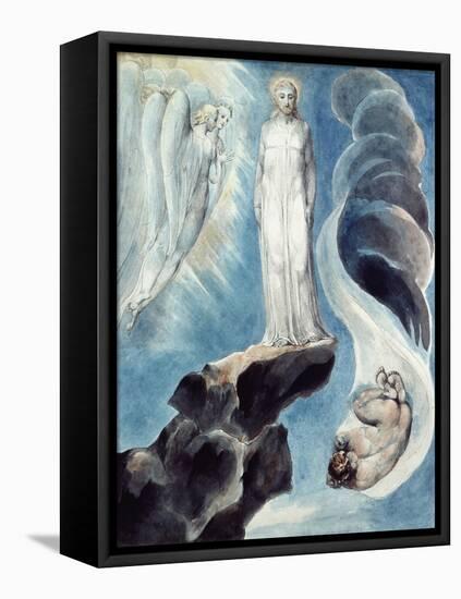 The Third Temptation-William Blake-Framed Stretched Canvas