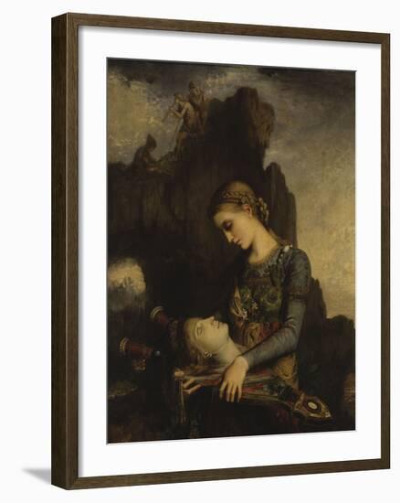 The Thracian Girl Carrying the Head of Orpheus, c.1865-Gustave Moreau-Framed Giclee Print