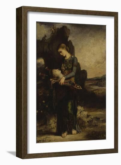 The Thracian Girl Carrying the Head of Orpheus, c.1865-Gustave Moreau-Framed Giclee Print