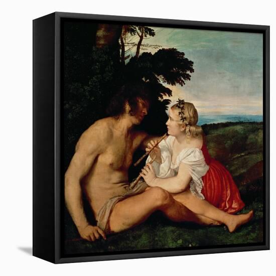 The Three Ages (Detail)-Titian (Tiziano Vecelli)-Framed Stretched Canvas