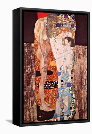 The Three Ages of a Woman-Gustav Klimt-Framed Stretched Canvas