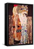 The Three Ages of a Woman-Gustav Klimt-Framed Stretched Canvas