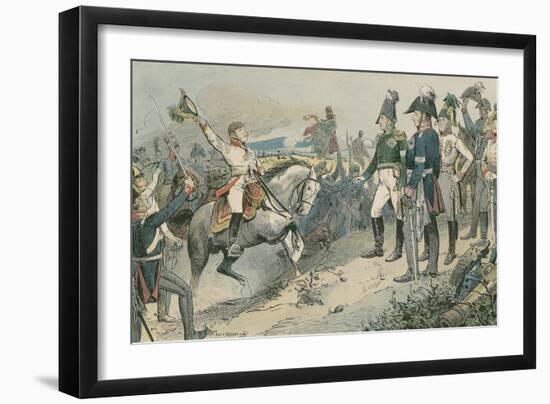 The Three Allied Rulers at the Battle of Leipzig in 1813-Carl Rohling-Framed Giclee Print