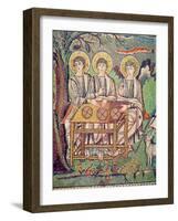 The Three Angels, Detail of the Hospitality of Abraham and the Sacrifice of Isaac, 6th Century-Byzantine-Framed Giclee Print