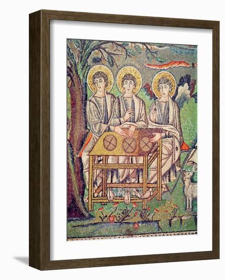 The Three Angels, Detail of the Hospitality of Abraham and the Sacrifice of Isaac, 6th Century-Byzantine-Framed Giclee Print