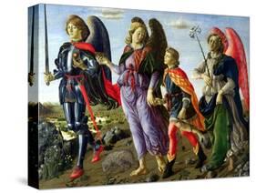 The Three Archangels and Tobias-Francesco Botticini-Stretched Canvas