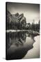 The Three Brothers above the Merced River in winter, Yosemite National Park, California, USA-Russ Bishop-Stretched Canvas