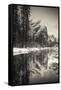 The Three Brothers above the Merced River in winter, Yosemite National Park, California, USA-Russ Bishop-Framed Stretched Canvas