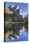 The Three Brothers Reflected in the Merced River at Dawn, Yosemite Valley, California-Adam Burton-Stretched Canvas