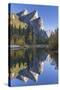 The Three Brothers Reflected in the Merced River at Dawn, Yosemite Valley, California-Adam Burton-Stretched Canvas