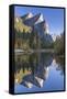 The Three Brothers Reflected in the Merced River at Dawn, Yosemite Valley, California-Adam Burton-Framed Stretched Canvas