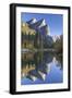 The Three Brothers Reflected in the Merced River at Dawn, Yosemite Valley, California-Adam Burton-Framed Photographic Print