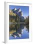 The Three Brothers Reflected in the Merced River at Dawn, Yosemite Valley, California-Adam Burton-Framed Photographic Print