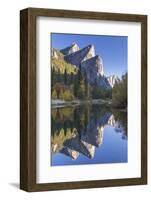 The Three Brothers Reflected in the Merced River at Dawn, Yosemite Valley, California-Adam Burton-Framed Photographic Print