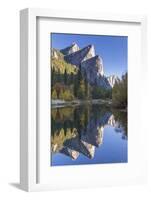 The Three Brothers Reflected in the Merced River at Dawn, Yosemite Valley, California-Adam Burton-Framed Photographic Print