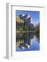 The Three Brothers Reflected in the Merced River at Dawn, Yosemite Valley, California-Adam Burton-Framed Photographic Print