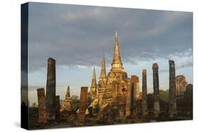 The three Chedis of the old Royal Palace, Wat Phra Si Sanphet, Ayutthaya Historical Park, UNESCO Wo-Peter Schickert-Stretched Canvas