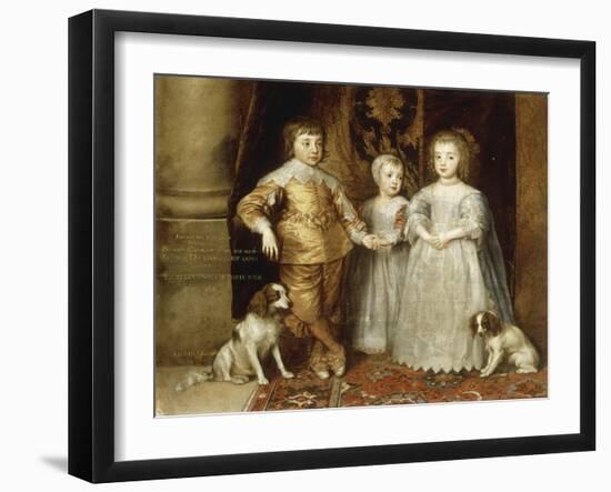 The Three Children of Charles I, 1635-Sir Anthony Van Dyck-Framed Giclee Print