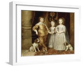 The Three Children of Charles I, 1635-Sir Anthony Van Dyck-Framed Giclee Print