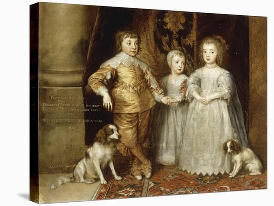 The Three Children of Charles I, 1635-Sir Anthony Van Dyck-Stretched Canvas