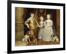 The Three Children of Charles I, 1635-Sir Anthony Van Dyck-Framed Giclee Print