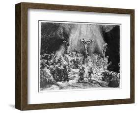 The Three Crosses, 1653 (Drypoint)-Rembrandt van Rijn-Framed Giclee Print