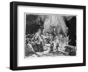 The Three Crosses, 1653 (Drypoint)-Rembrandt van Rijn-Framed Giclee Print