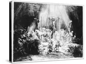 The Three Crosses, 1653 (Drypoint)-Rembrandt van Rijn-Stretched Canvas