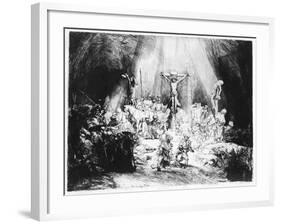 The Three Crosses, 1653 (Drypoint)-Rembrandt van Rijn-Framed Giclee Print